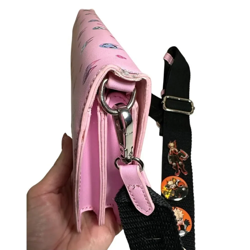 Crossbody Cat Meow Sling Bag Nintendo Switch Animal Crossing Case Purse w/Pins
